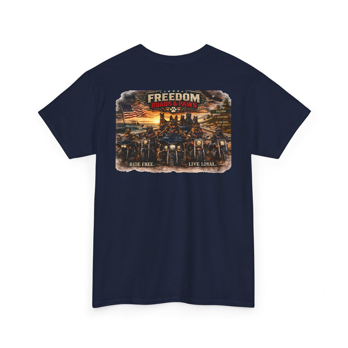 Copy of Freedom Ride T‑Shirt — Vintage Motorcycle 'Ride Free or Live Long' Graphic