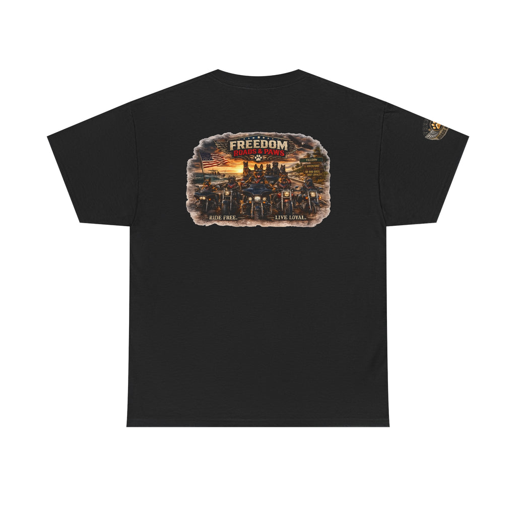 Freedom Ride T‑Shirt — Vintage Motorcycle 'Ride Free or Live Long' Graphic