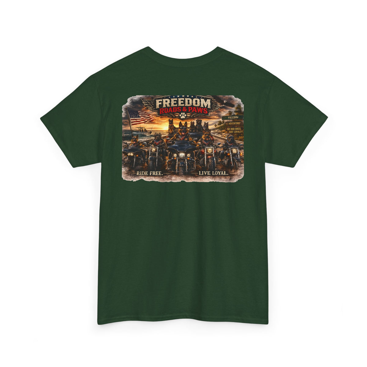 Copy of Freedom Ride T‑Shirt — Vintage Motorcycle 'Ride Free or Live Long' Graphic