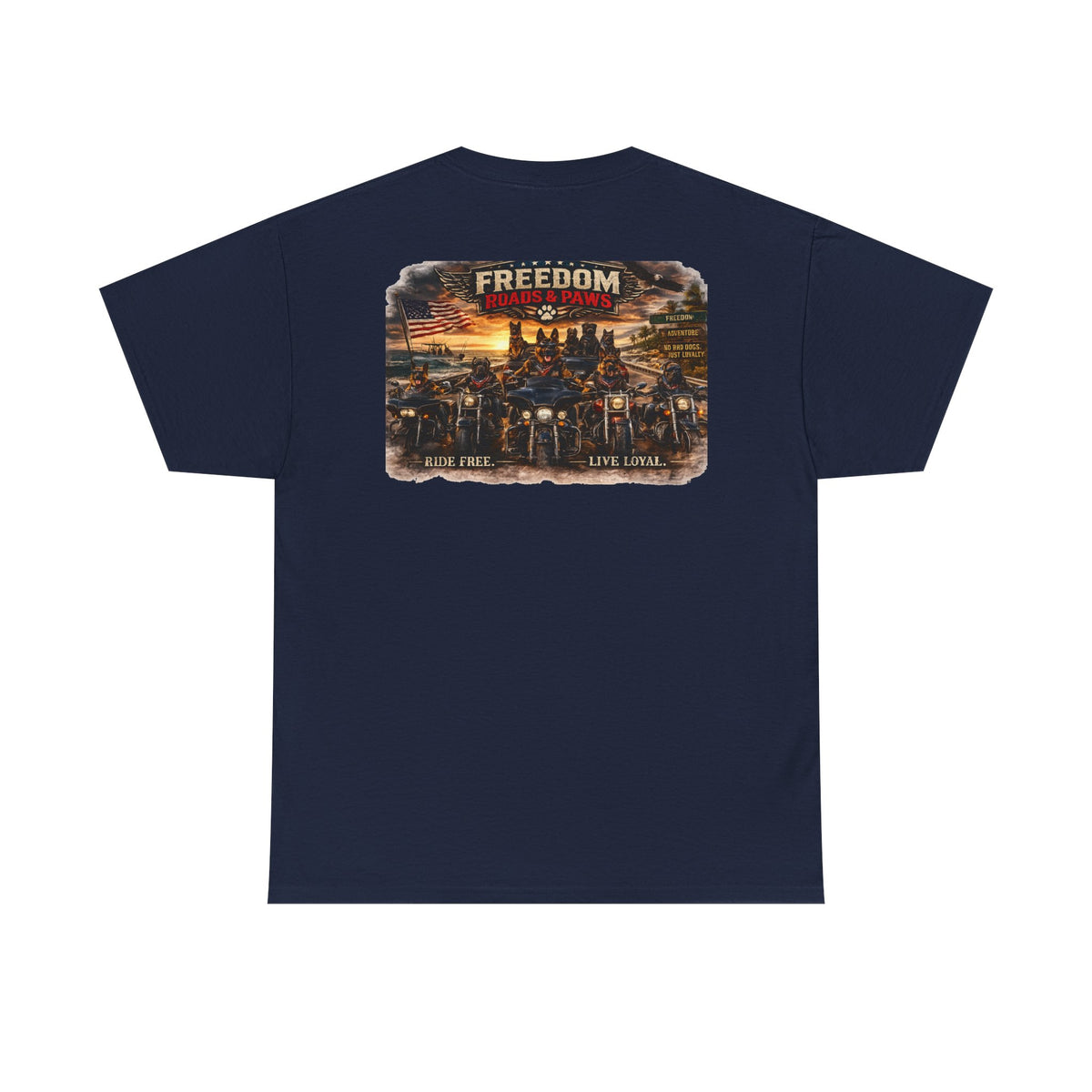 Copy of Freedom Ride T‑Shirt — Vintage Motorcycle 'Ride Free or Live Long' Graphic