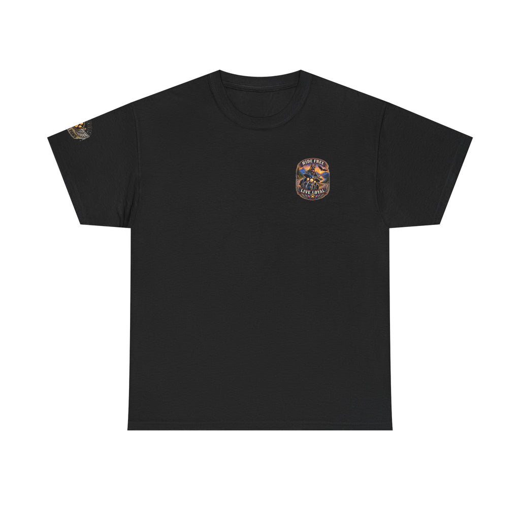 Freedom Ride T‑Shirt — Vintage Motorcycle 'Ride Free or Live Long' Graphic