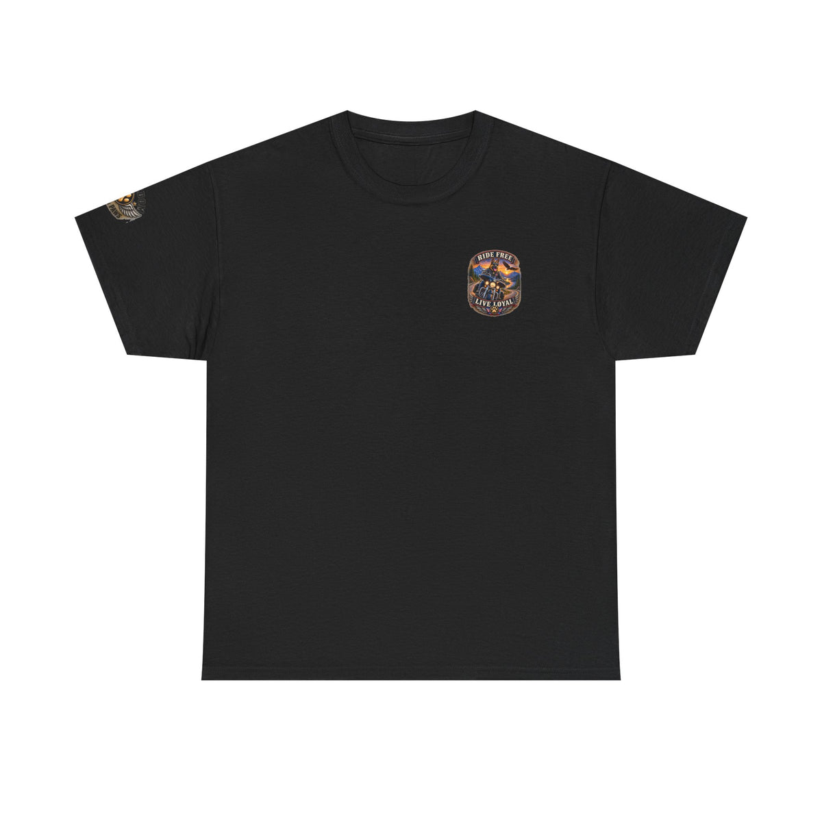 Freedom Ride T‑Shirt — Vintage Motorcycle 'Ride Free or Live Long' Graphic